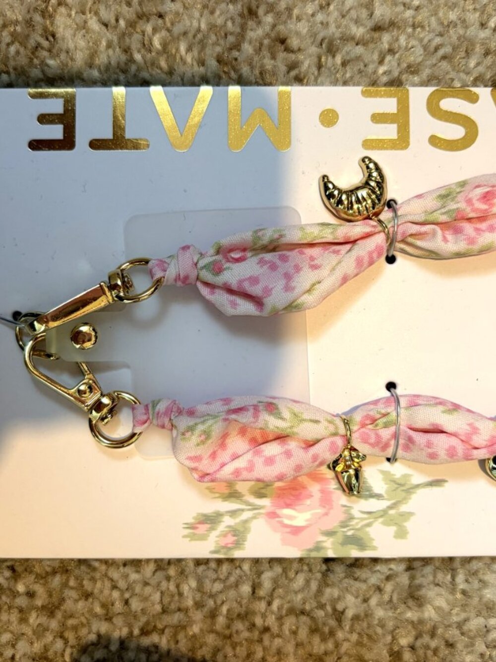 LoveShackFancy Case-Mate Phone Charm Gold Charms NWT